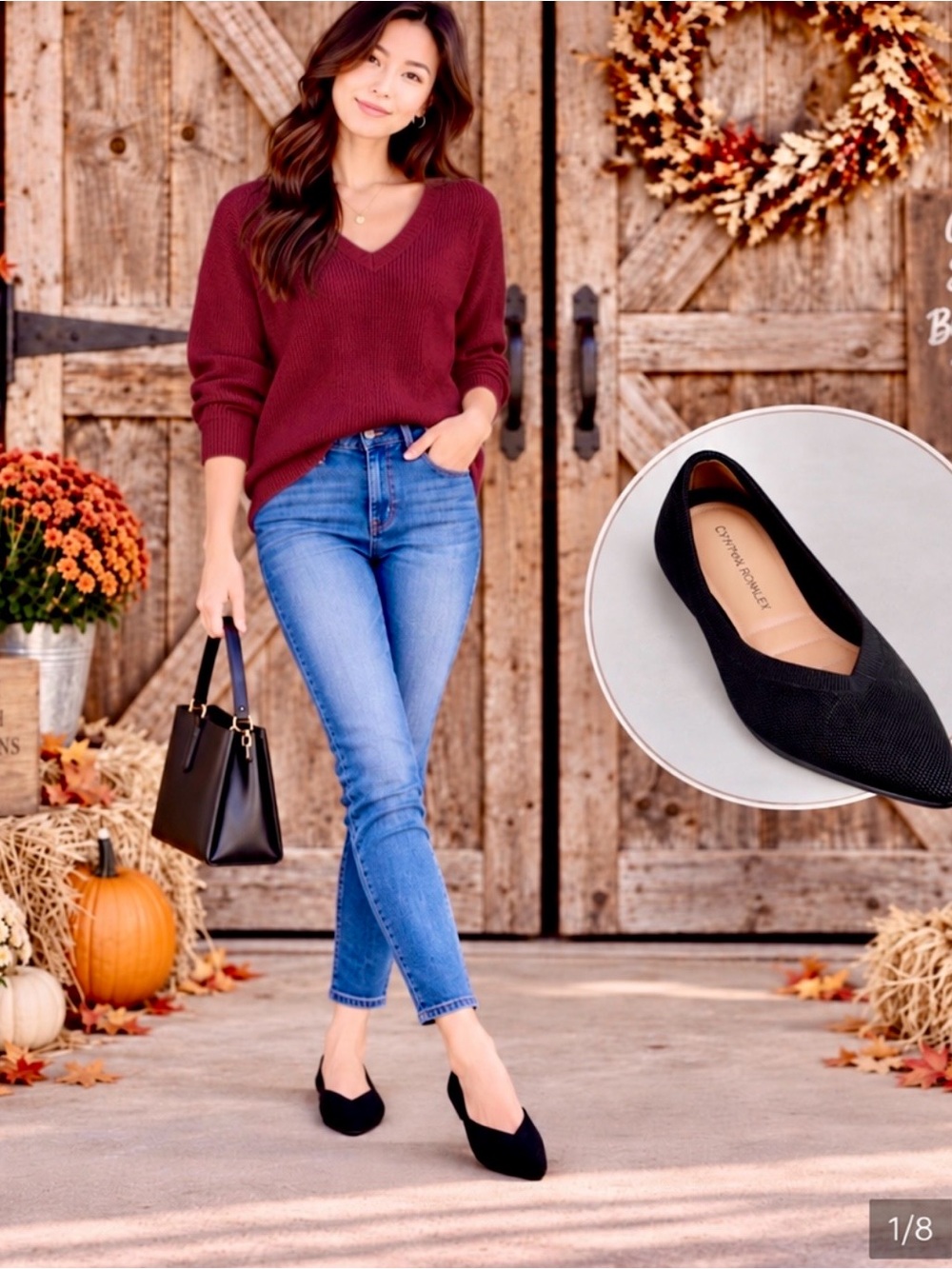 Cynthia Rowley Black Pointed Knit Slip-Ons